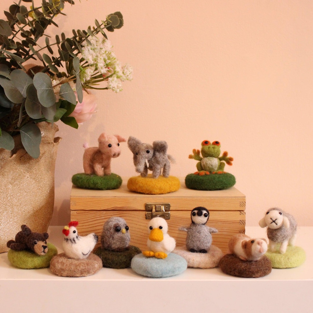 Needle Felting Kit – Amiguwoolli Collection Animal Figures. DIY Felting ...
