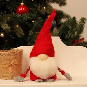 Yule Tomte Needle Felting Kit. DIY Christmas Felting Craft Kit for Beginners. Adorable Wool Art Gnome by The Makerss KTS-YuleTomte