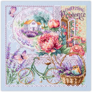 Counted Cross-Stitch Kit - Charming Provence. Pattern on Aida 16 Count Canvas. Floral Embroidery Kit by Magic Needle 540-703