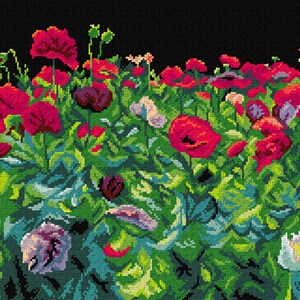 Gobelin canvas for halfstitch without yarn after John Singer Sargent - Poppies. by Orchidea 3529Q