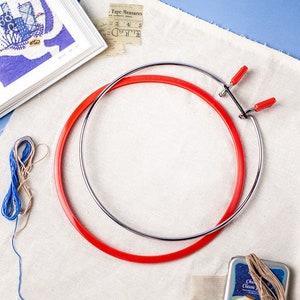 Large Spring Metal Embroidery Hoop Nurge 160-1. Round Hoop in Different Sizes. Good Stretch Frame 160-1, 160-2