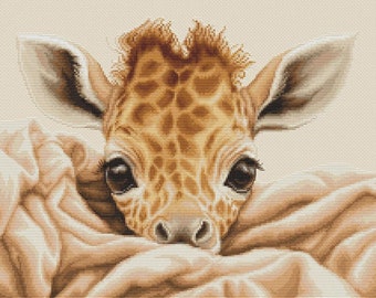 Cross Stitch Kit Luca-s - the Baby Giraffe, B2425 - Etsy