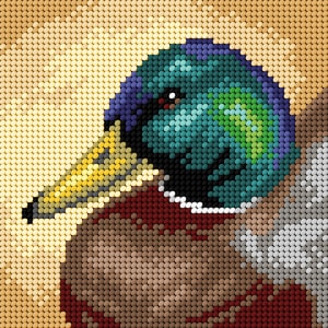 Gobelin canvas for halfstitch without yarn. Mallard Duck. by Orchidea 3513D