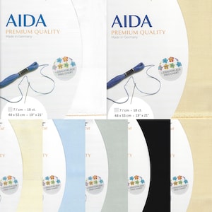 Precut Zweigart Fein-Aida 18 Count Fabric. Size 18.9*20.87 inches canvas. Ideal for Cross Stitch. 100% Cotton. Different Colors. 3793