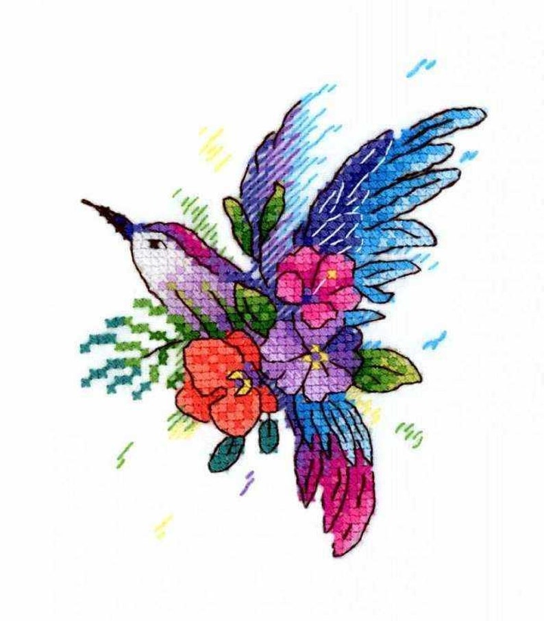 Beautiful Bird Cross Stitch on Clothes. Water Soluble Canvas Etsy