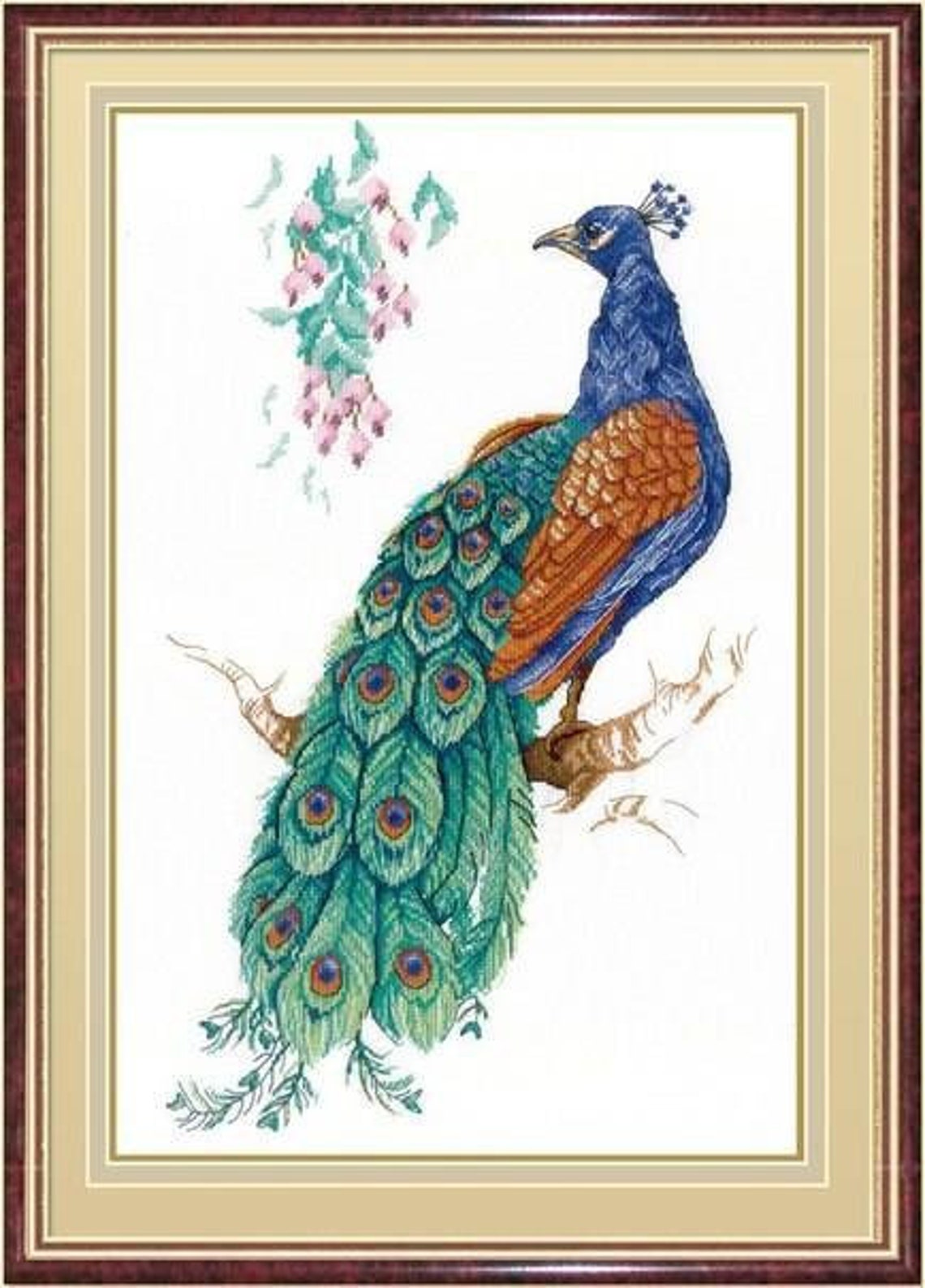 Peacock Cross stitch kit. Cross Stitch pattern with Floss & Etsy