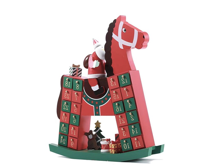 Santa's Wooden Nutcracker Horse Advent Calendar A Festive Countdown to