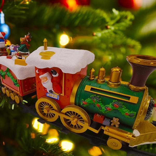 Christmas Train with Santa Claus - Classic Holiday Decor by Wizardi F07M4-39-W226