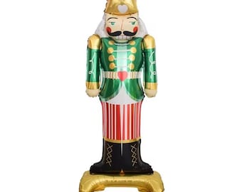 Christmas Mylar Balloon Nutcracker Decoration. Foil Balloon Decoration. Standing Balloon for Parties by Wizardi  F07M1-53