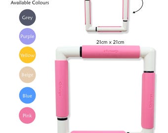 Square Snap Frame for Embroidery. 8” x 8” Plastic Cross Stitch Frame by Nurge 270-1