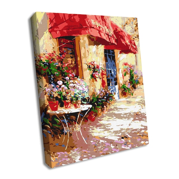 Paint by Numbers kit European Alley KHO3590 19.69 x 15.75 in DIY Acrylic Painting USA Shipping Handmade Gift. Flower Shop Ideyka