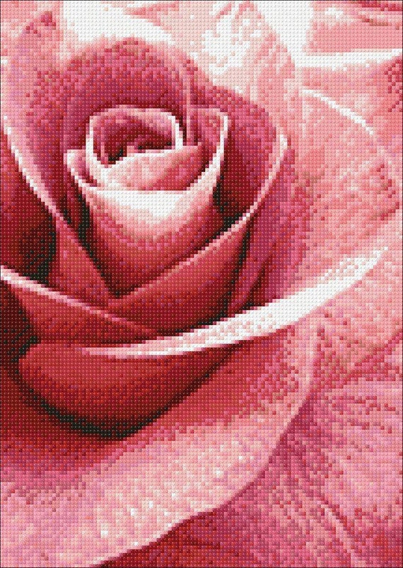 Pink Flower Painting 5D Diamond Painting 