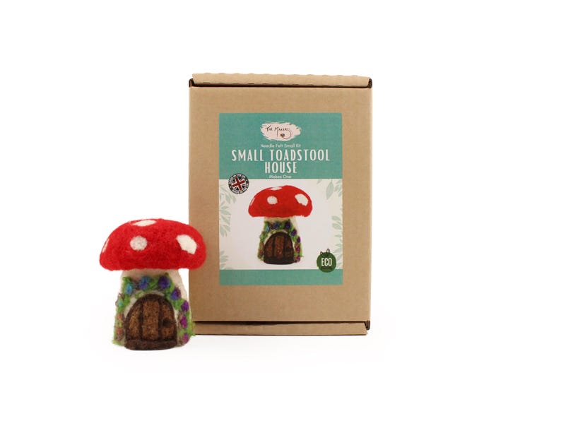 Small Toadstool House Needle Felting Kit. DIY Felting Craft Kit for ...