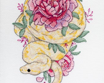 Counted Cross Stitch Kit - Natural Grace. Handmade Floral Embroidery Pattern by Abris Art AH-236