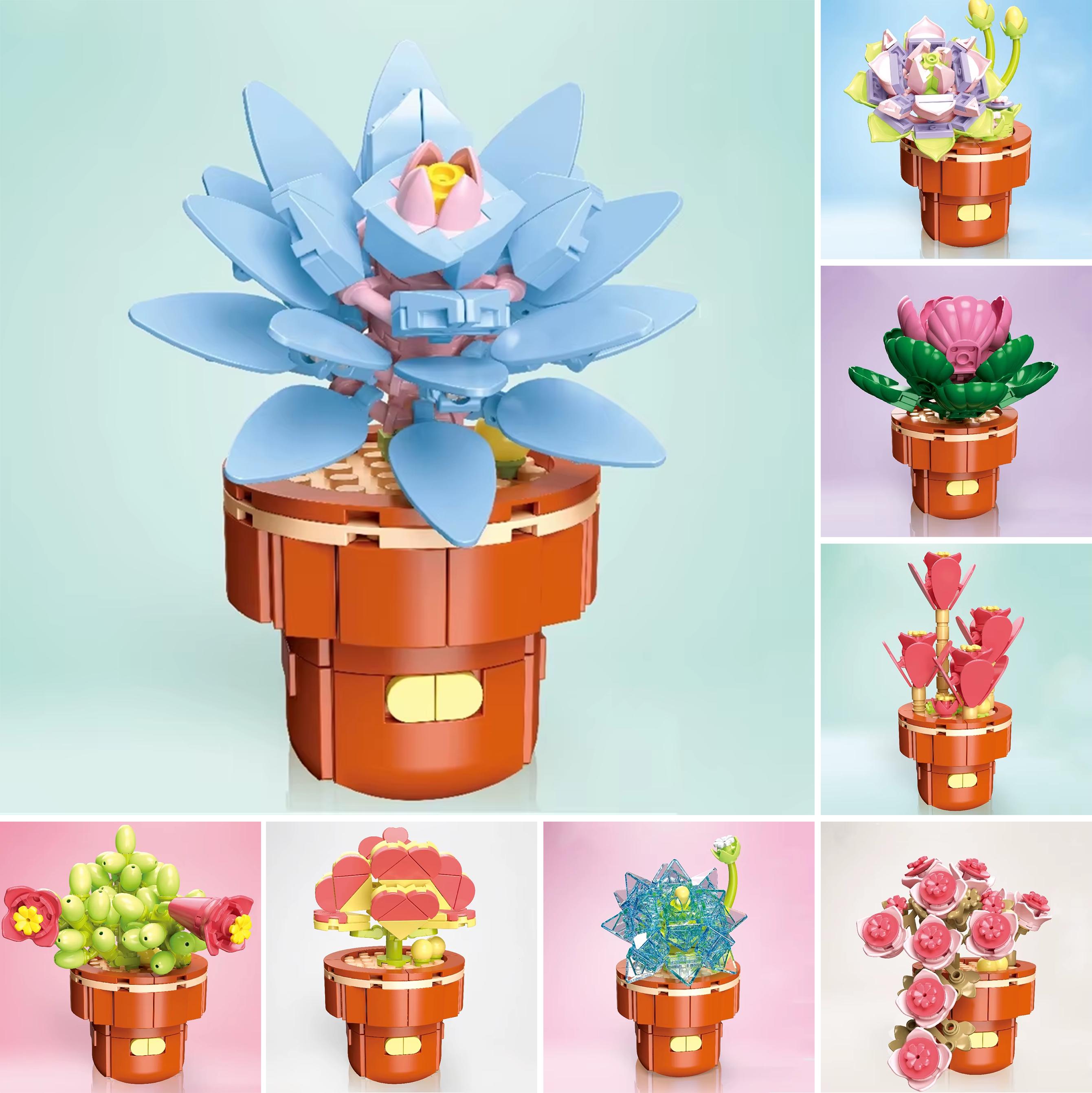 Potted Flower Building Brick. DIY Flower Building Kit. Unique Brick ...