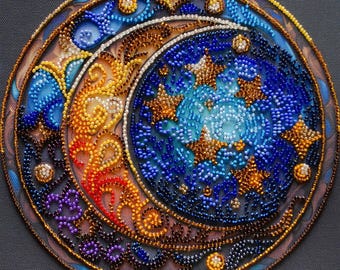 DIY Mid-sized Bead Embroidery Kit - Magical dreams. Beading Pattern. Handmade Decoration. Bead Embroidery Pattern by Abris Art AMB-108