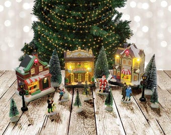 Vintage 1992 “traditions” 21 Piece Porcelain Santa Christmas