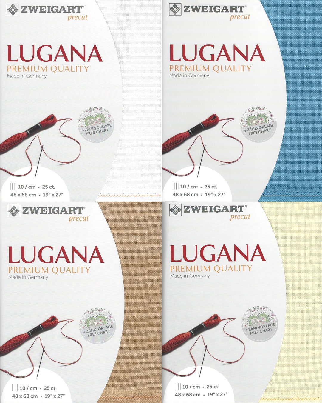 Precut Zweigart Lugana 25 Count. Size 18.9 X 26.77 Inches Canvas. Ideal ...