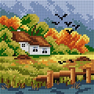 Gobelin canvas for halfstitch without yarn Four Seasons - Autumn. by Orchidea 2591D