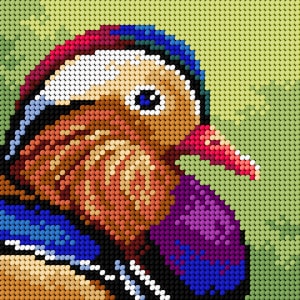 Gobelin canvas for halfstitch without yarn. Mandarin Duck. by Orchidea 3514D