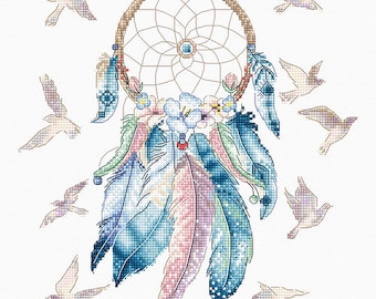 Make Your Dreams Come True  - Dreamcatcher Counted Cross-stitch kit on Aida 16 count canvas. LetiStitch Leti945