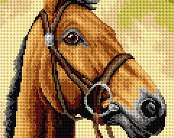Gobelin Canvas for Halfstitch without Yarn - Horse. Animal Embroidery Pattern by Orchidea 3593J