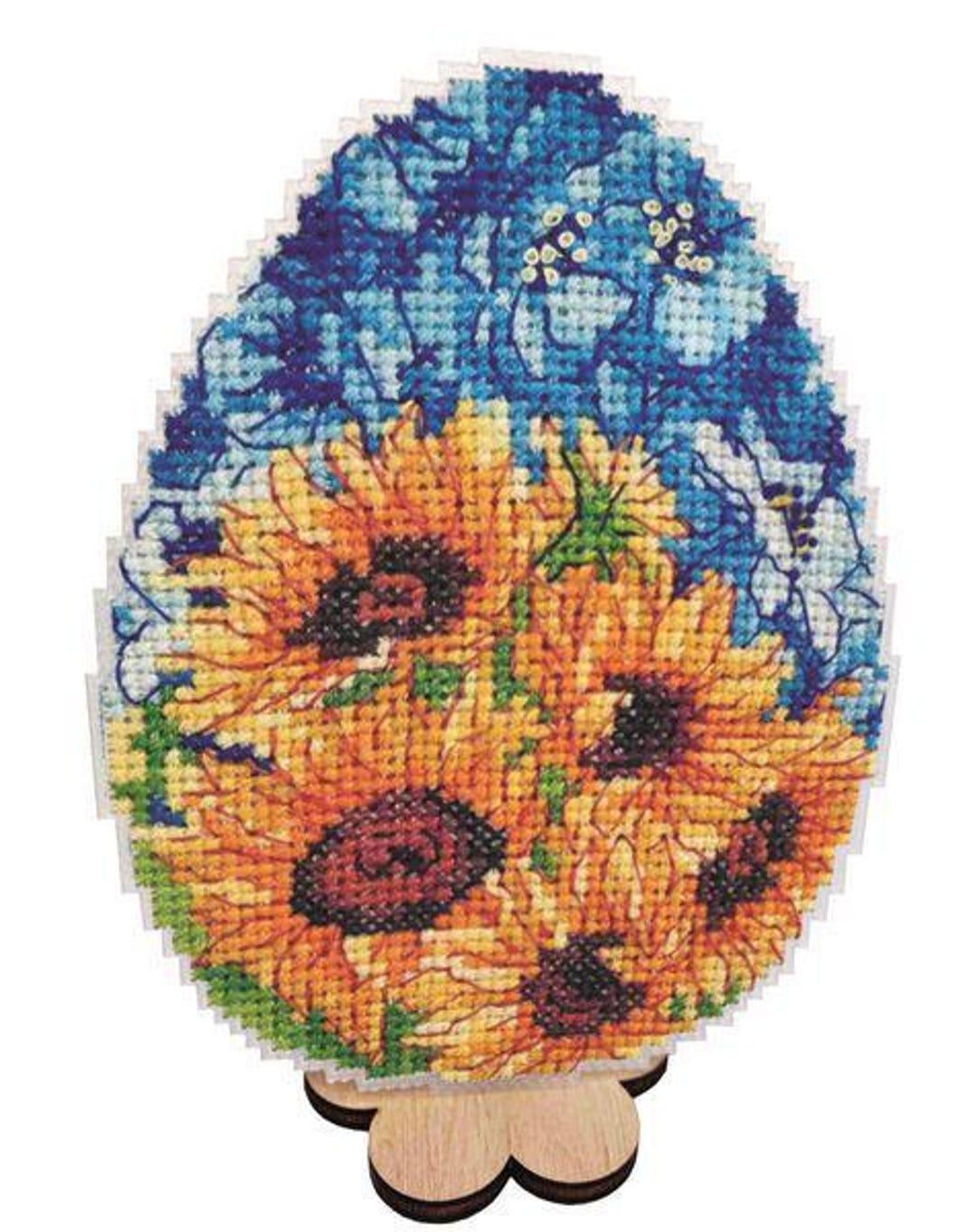 Easter Egg Counted Cross Stitch Kit - Bright Floral Embroidery Pattern ...