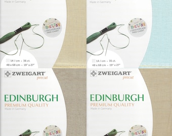 Precut Zweigart Edinburgh 36 Count Cross Stitch Fabric. Size 18.9 x 26.77 inches canvas