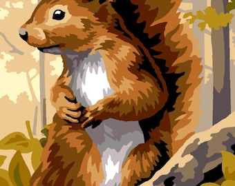 The Squirrel. Needlepoint Canvas for Half Stitch without Yarn. Printed Tapestry Canvas by Margot de Paris MRCU722344
