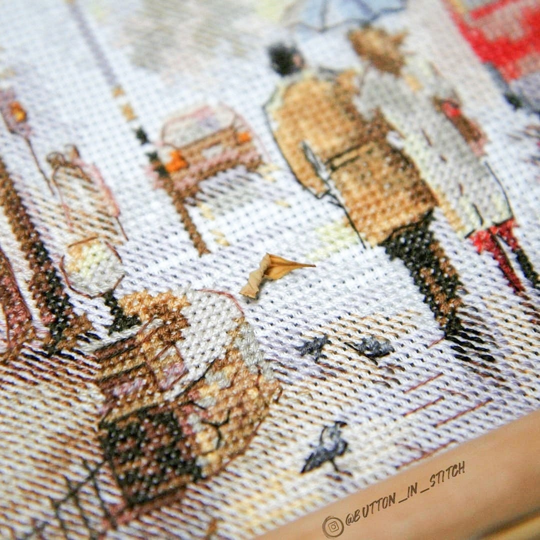 October in the City Crossstitch on Aida 14 Count Canvas. City Etsy
