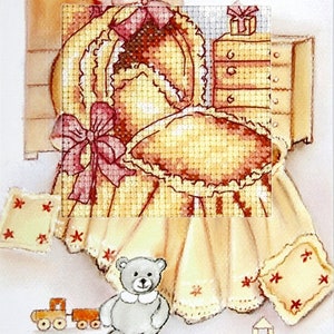 Kit de point de croix de carte postale de point de croix de bébé né pour des cadeaux. Carte berceau. Kit de point de croix Orchidea 6273