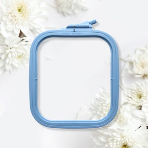 Plastic Square Hoop Nurge Pastel Blue in Different Sizes. Good Stretch Plastic Frame 170-12 , 170-13 , 170-14 Pastel Blue