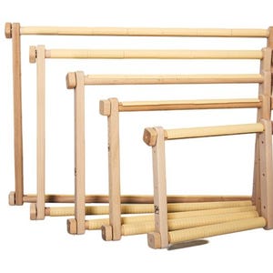 Tapestry Embroidery Frame with Clips. Compact Wooden Hoop for Needlework and Stitching by Crafting Spark