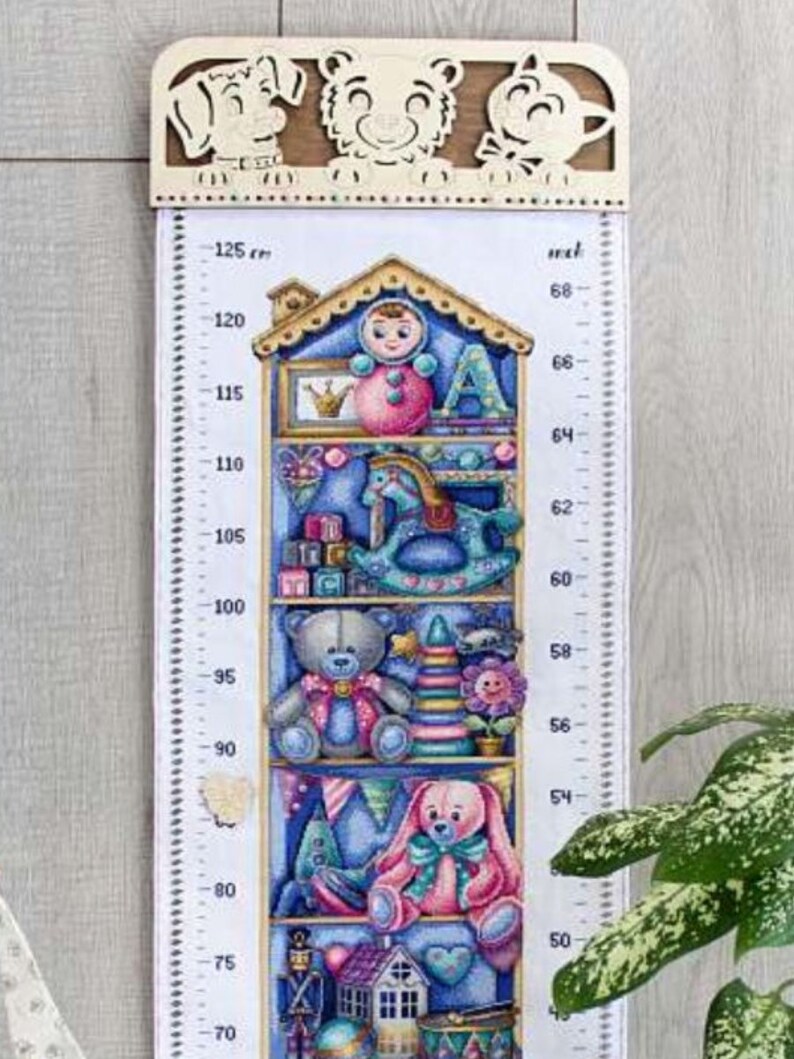 Height Chart Cross Stitch Counted Crossstitch Kit on Aida Etsy