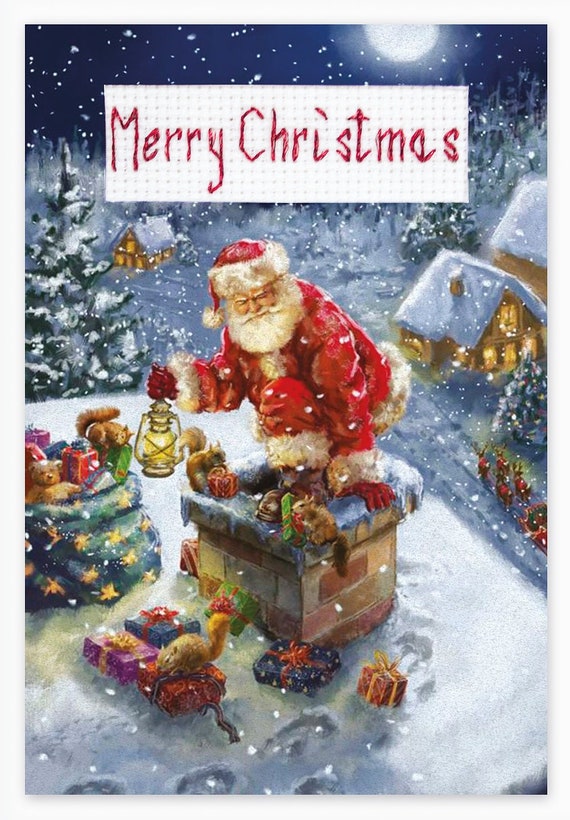 Embroidery on Aida 18 count canvas Cross Stitch by Luca-s SP-41 Christmas Cross Stitch Postcard Candy for Gifts Christmas Card Embroidery on Aida 18 count canvas Cross Stitch by Luca-s SP-41 Christmas Cross Stitch Postcard Candy for Gifts Christmas Card