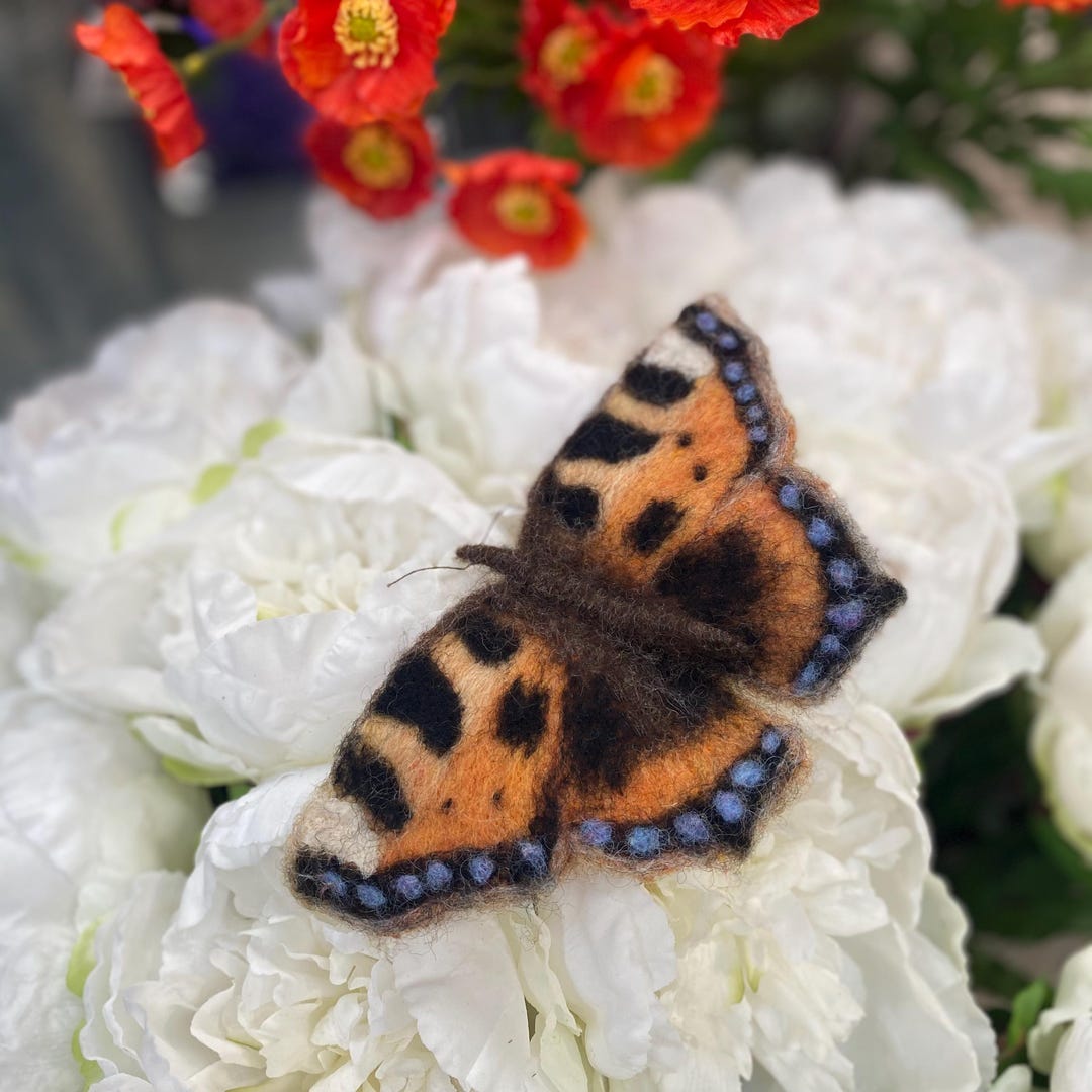 Tortoise Shell Kit Felting Kit - Tortoiseshell Butterfly Small Kit Needle Felting Kit. DIY ...