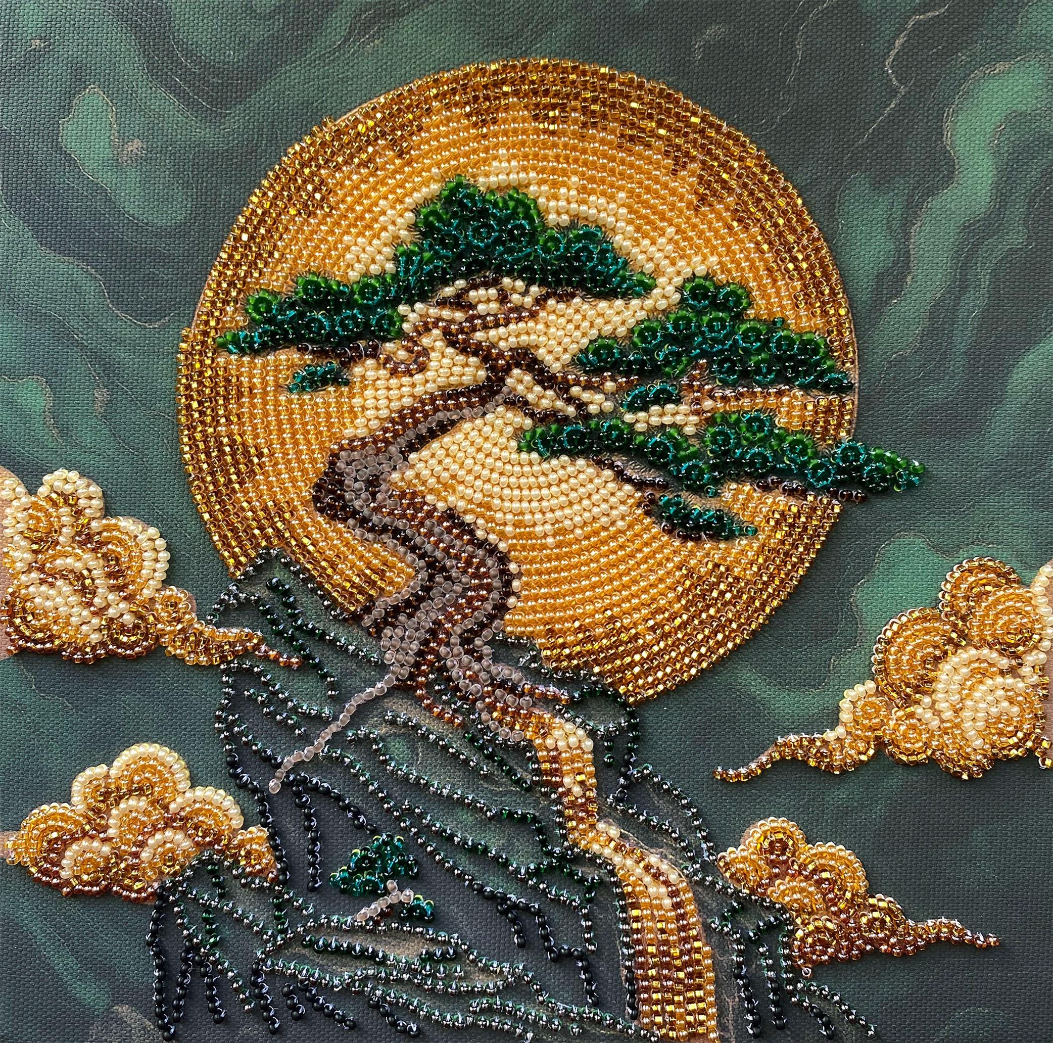 Bead Embroidery Kit - Tree of Wisdom. Moon Bonsai Embroidery Pattern by ...