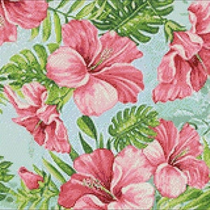 Hibiscus Flowers Diamond painting set by Crafting Spark. CS2575 Diamond Art kit. Large Diamond painting kit