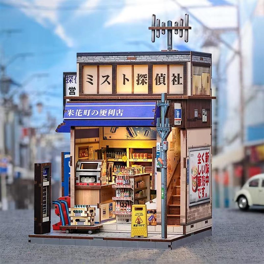 DIY Miniature Roombox Kit - Beika-cho Convenience Store. Dollhouse Kit ...