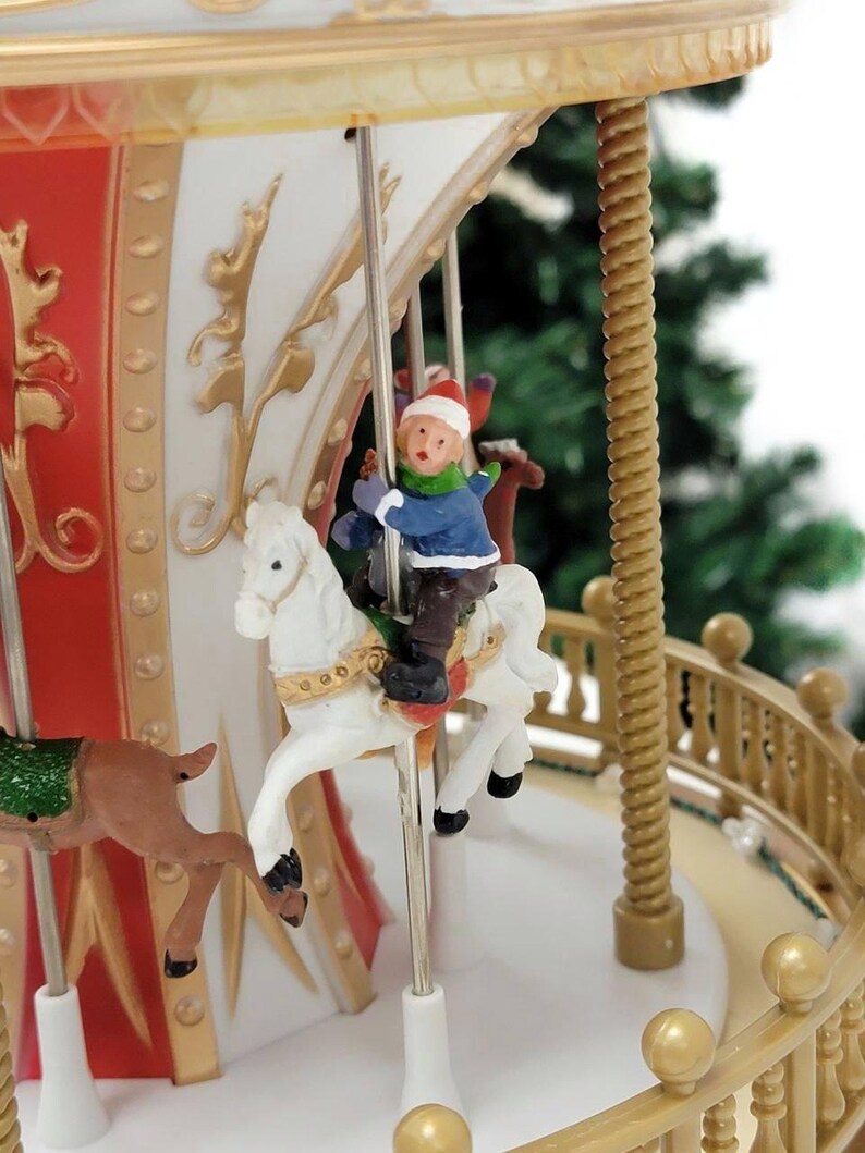 Carousel With Ropes Traditional Christmas Carousel for Festive Decoration. Holiday Decor ...