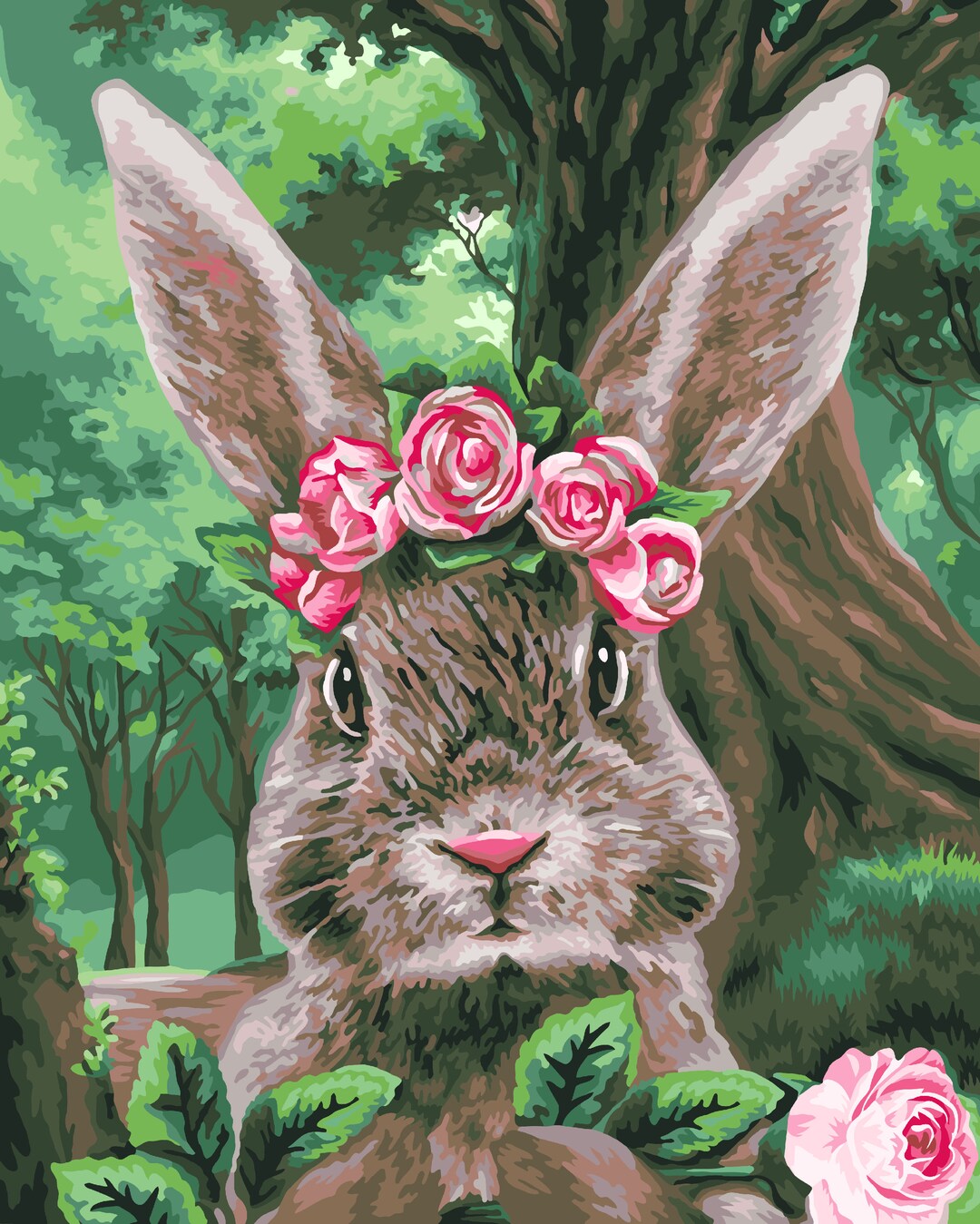 Rabbit Paint by Numbers Kit Alice in Wonderland H105 19.69 X 15.75 in