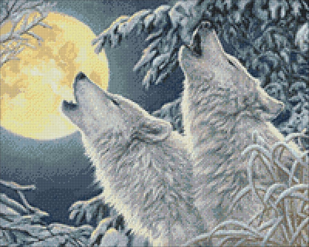 White Wolf Dream Catcher – Diamond Painting