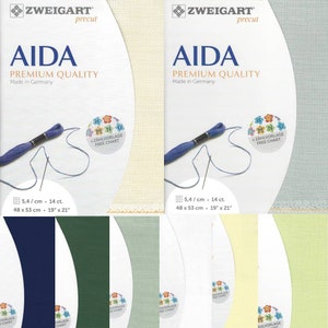 Precut Zweigart Stern-Aida 14 Count Fabric. Size 18.9*20.87 inches canvas. Ideal for Cross Stitch. 100% Cotton. Different Colors. 3706