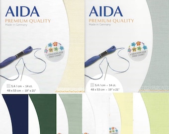 Precut Zweigart Stern-Aida 14 Count Fabric. Size 18.9*20.87 inches canvas. Ideal for Cross Stitch. 100% Cotton. Different Colors. 3706