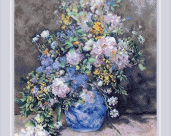 Spring Bouquet after P. A. Renoir's Painting - Counted Cross-Stitch Kit. Flowers Embroidery Pattern. Needlecraft kit by Riolis R2137