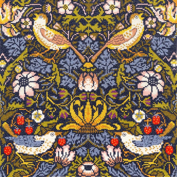 Strawberry Thief - Counted Cross-stitch Kit on Aida 14 Count