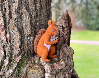 Red Squirrel Needle Felting Kit for Beginners - Create an Adorable Animal Figure. DIY Craft Kit by The Makerss KTS-RedSquirrelSmallNeedleKit