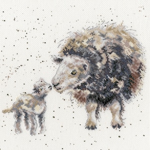 Counted Cross-stitch kit on Aida 14 Count Canvas - Eweand Me. Sheep Cross Stitch. Animal Cross Stitch Pattern by Bothy Threads XHD47