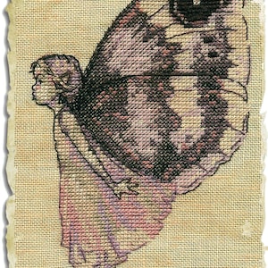 Counted Cross Stitch Kit - Butterfly. DIY Embroidery Project 3.74 x 6.3 inchies. Cross Stitch Pattern by Nimue 55-A033 K