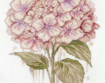 Cross-stitch kit - A Fragile Bloom. Pink Flowers Embroidery Pattern by Abris Art AH-309